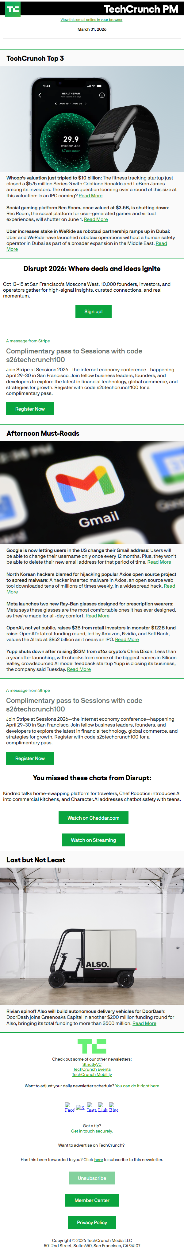 Newsletter preview: Whoop's valuation just tripled to $10 billion
