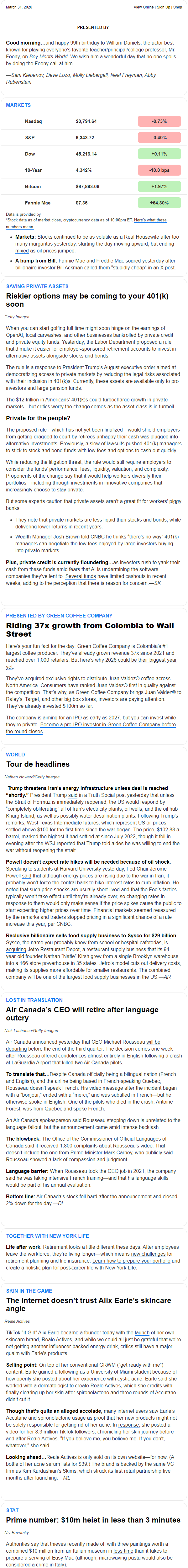 Newsletter preview: ☕ Added risk