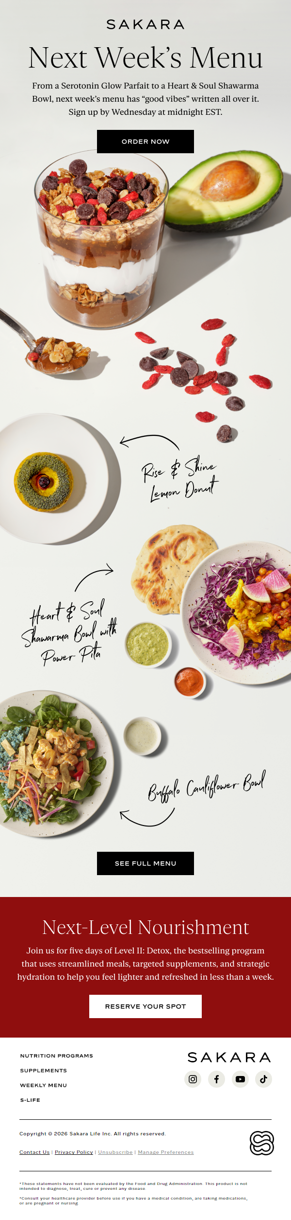 Newsletter preview: Next Week’s Menu = Immaculate Vibes