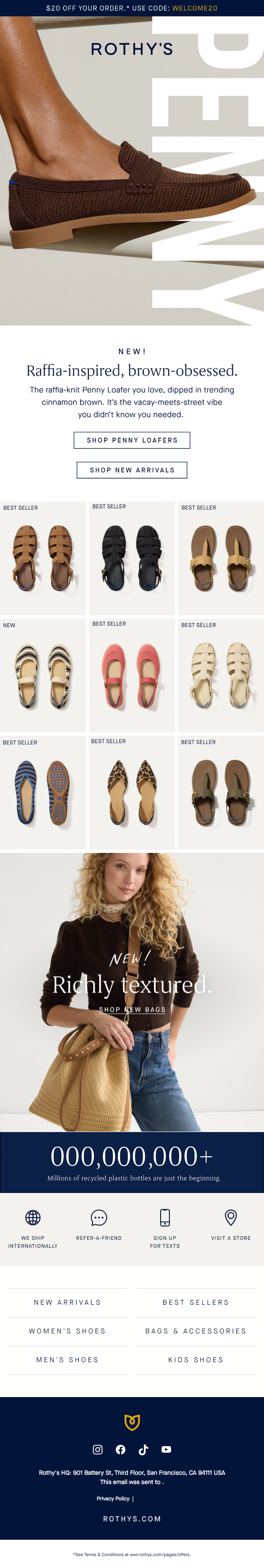 Newsletter preview: NEW Rich brown Penny Loafers.