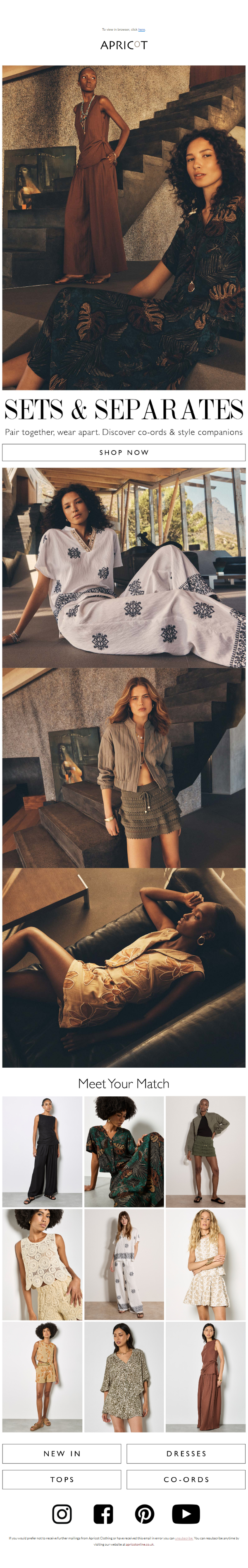 Newsletter preview: Set For Spring - Co-Ords & Separates To Wear Now