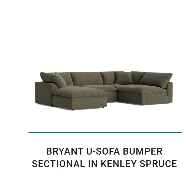 BRYANT U-SOFA BUMPER SECTIONAL IN KENLEY SPRUCE