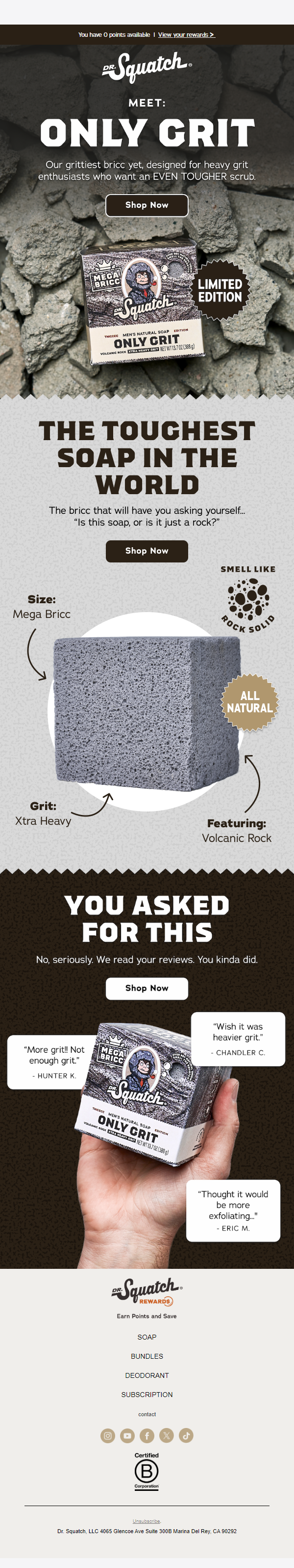 Newsletter preview: NEW! The TOUGHEST soap in the WORLD