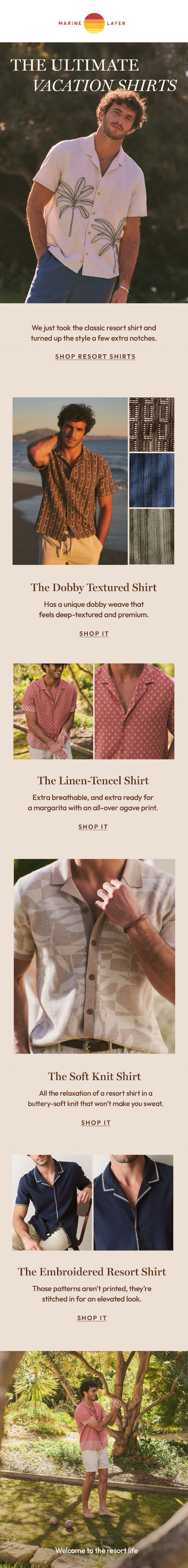 Newsletter preview: The All-Inclusive Resort Shirts