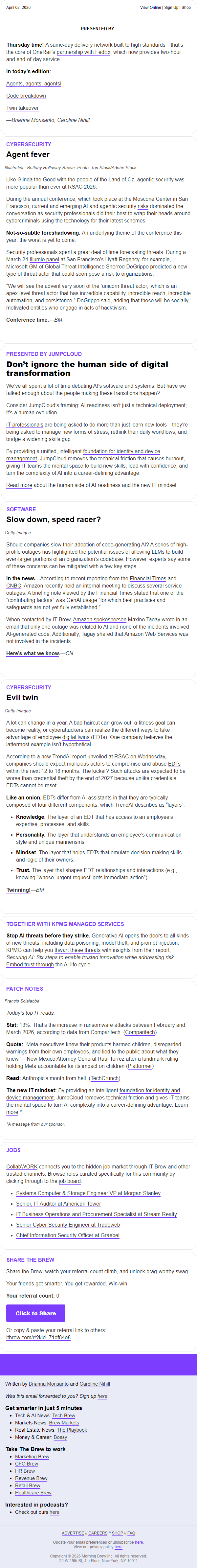 Newsletter preview: ☕ Agentic risks dominated this year’s RSAC