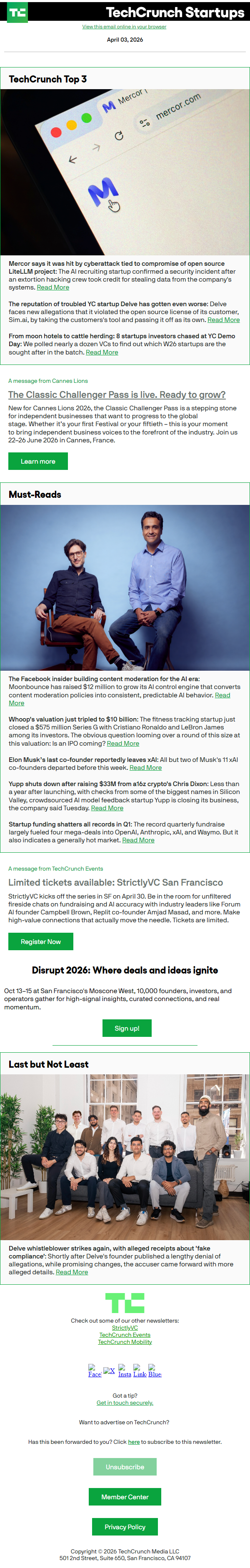 Newsletter preview: Mercor says it was hit by cyberattack tied to compromise of open source LiteLLM project