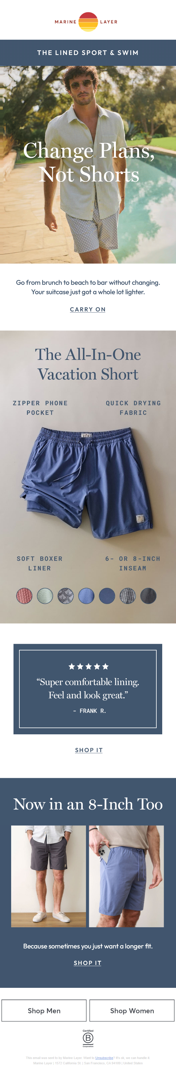 Newsletter preview: These Shorts = Your Vacation MVP