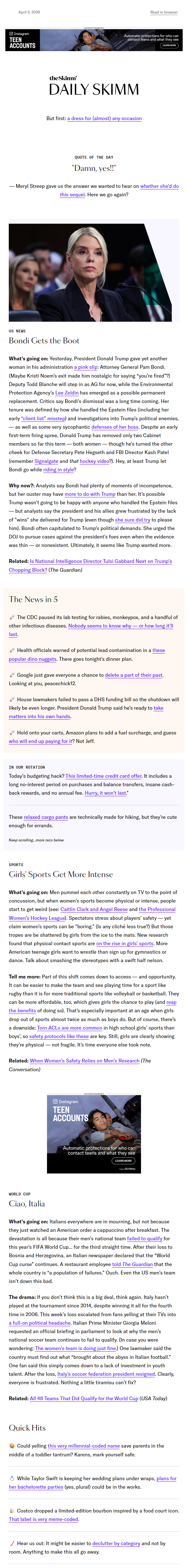 Newsletter preview: Yelling this name is unbelievably powerful