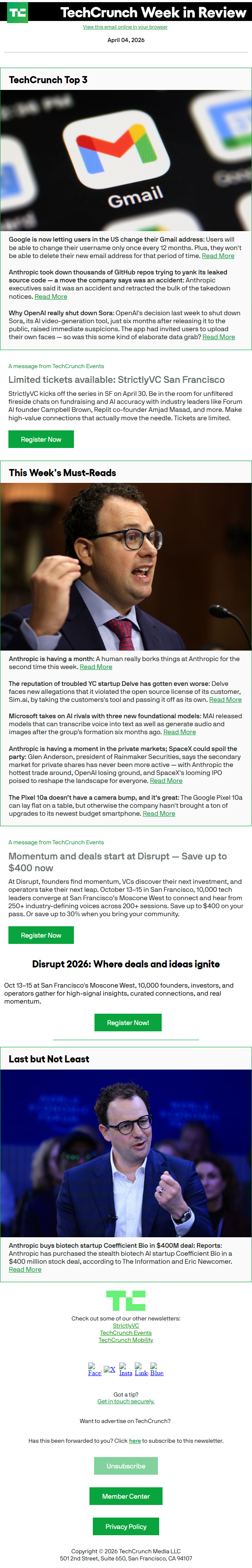 Newsletter preview: Google is now letting users in the US change their Gmail address