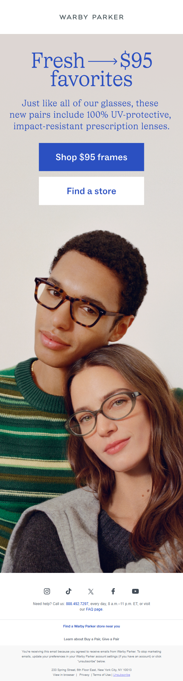 Newsletter preview: New pairs for $95