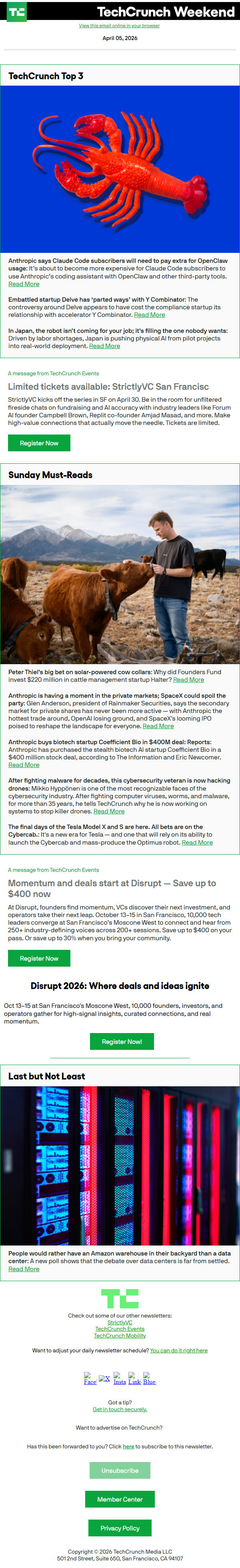 Newsletter preview: Anthropic says Claude Code subscribers will need to pay extra for OpenClaw usage
