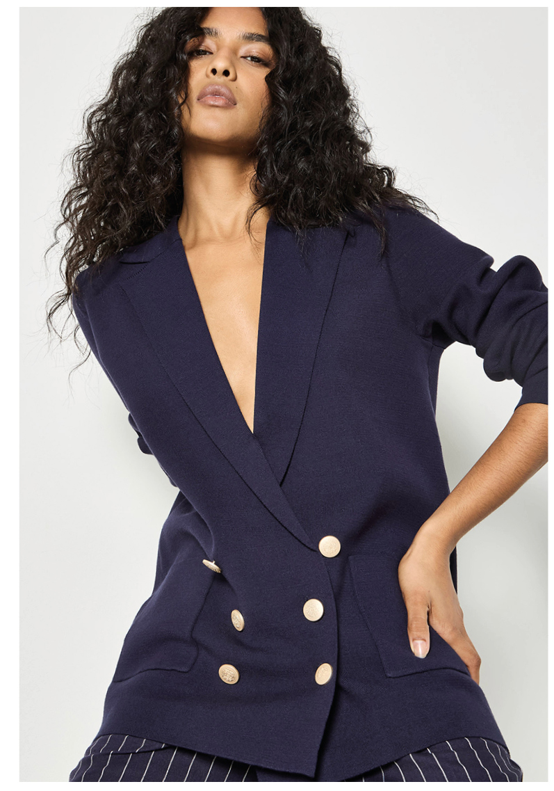 Rib Knitted Blazer