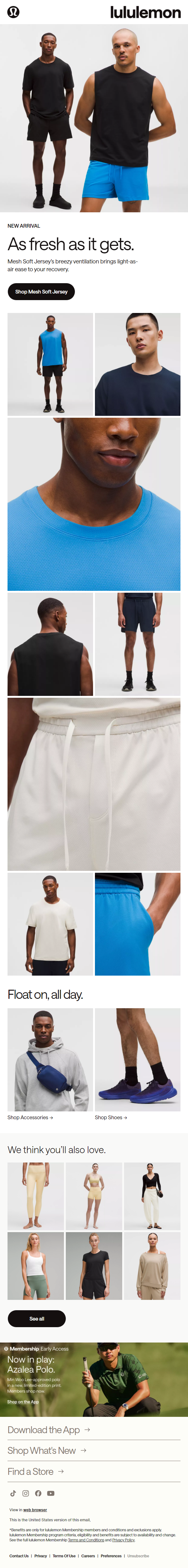 Newsletter preview: First look: Mesh Soft Jersey