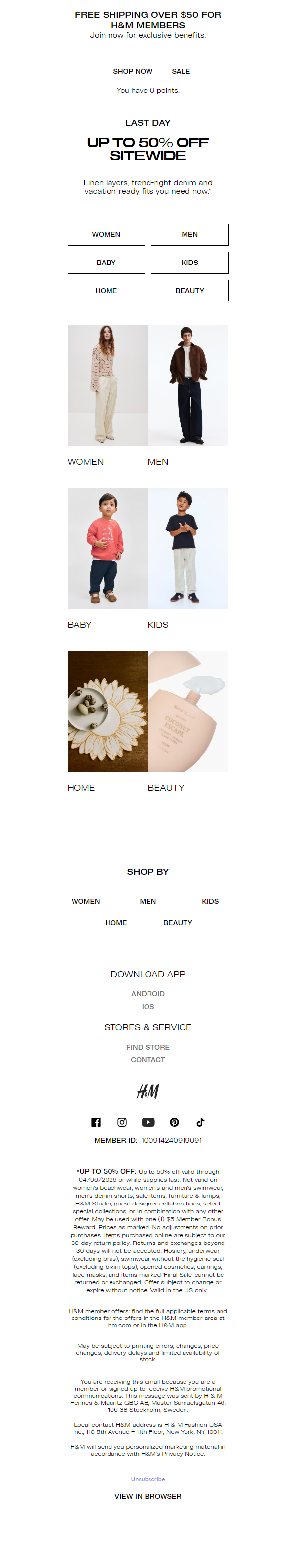 Newsletter preview: Up to 50% off sitewide ends today