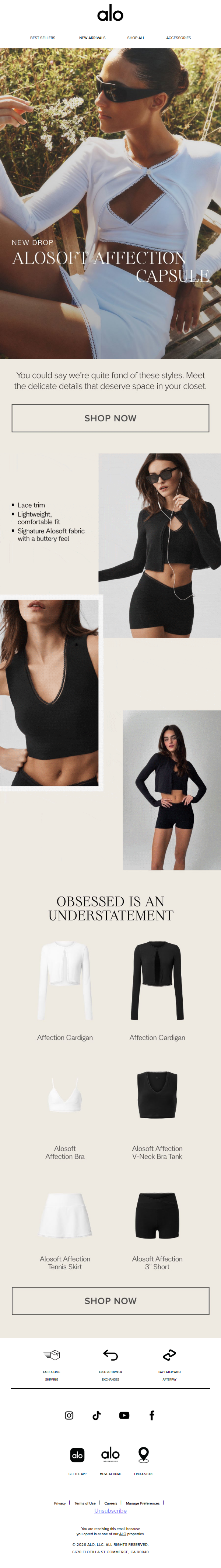 Newsletter preview: New Drop: Alosoft Affection Capsule