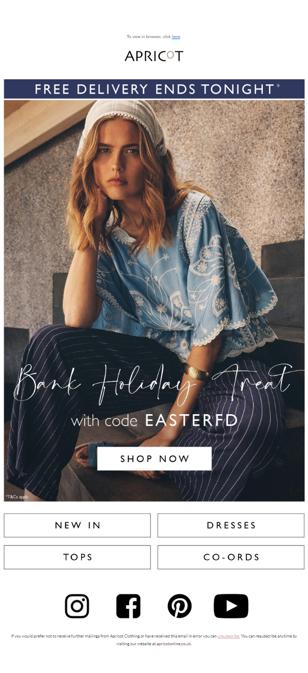 Newsletter preview: Last Chance For Free UK Delivery!