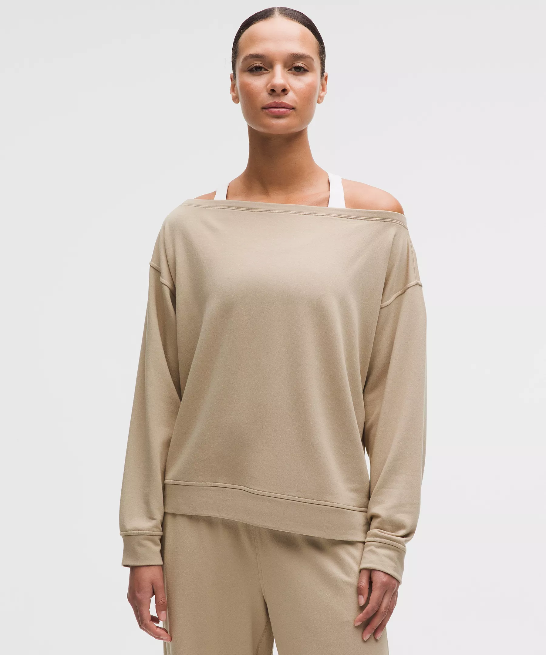 BeCalm Oversized Boatneck Long-Sleeve Shirt