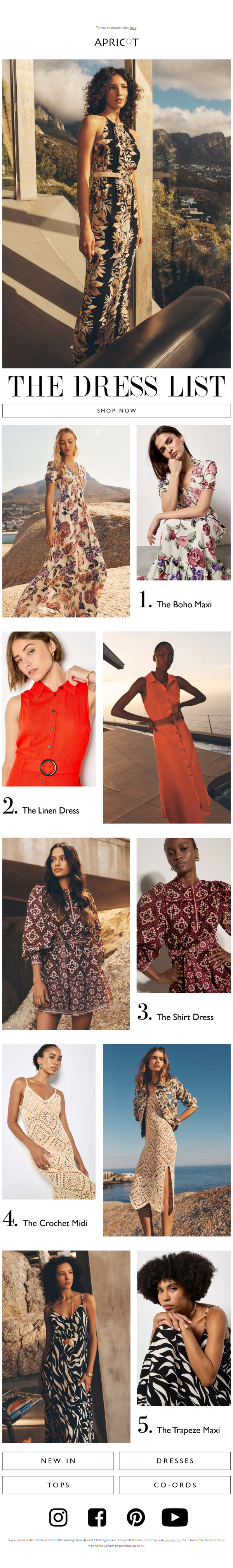 Newsletter preview: Discover Dreamy Dresses