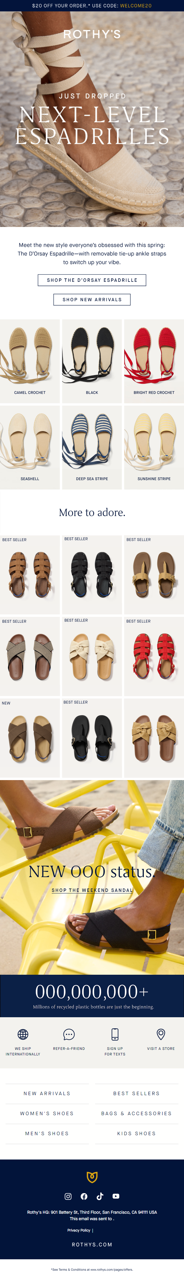 Newsletter preview: NEW D’Orsay Espadrille alert!