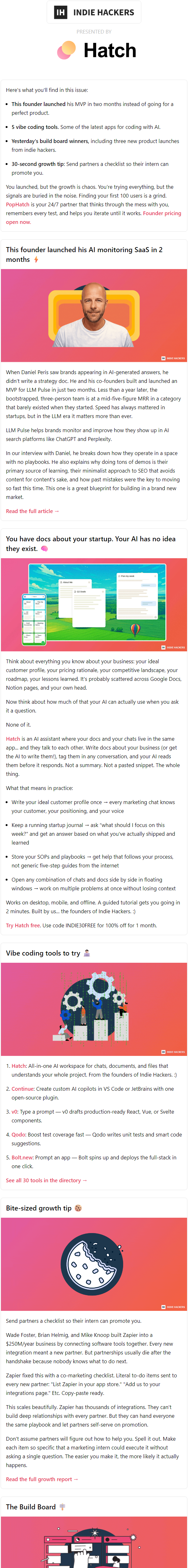 Newsletter preview: 🗞️ What's New: $25k+ per month supporting AI SEO, how to grow partnerships, build successful habits