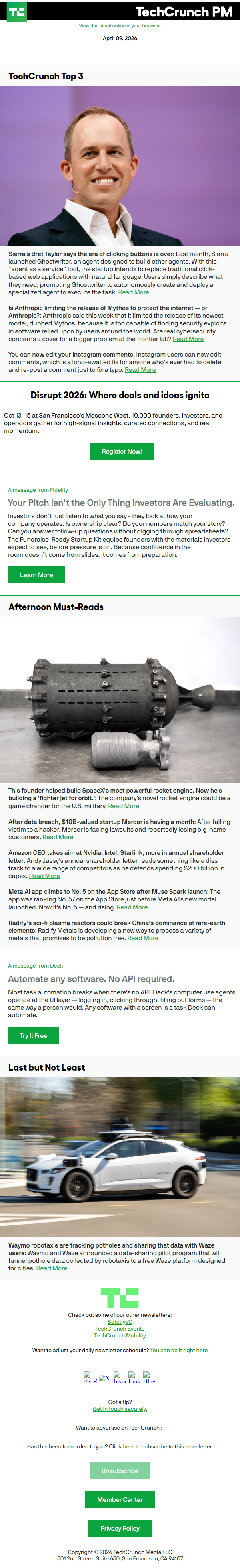 Newsletter preview: Sierra's Bret Taylor says the era of clicking buttons is over