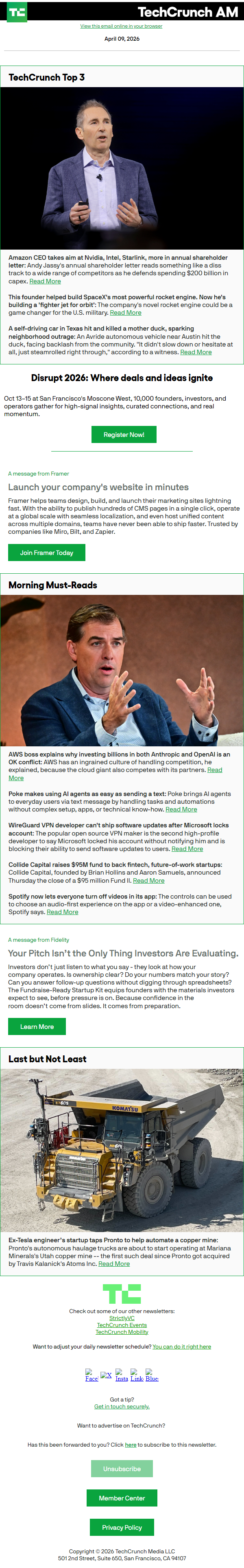 Newsletter preview: Amazon CEO takes aim at Nvidia, Intel, Starlink, more in annual shareholder letter