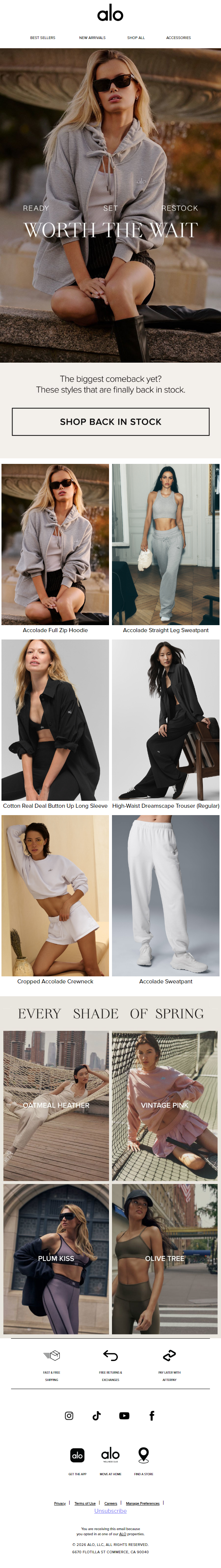 Newsletter preview: BACK IN STOCK