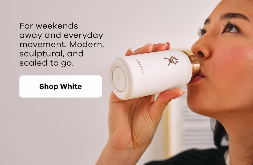 For weekends away and everyday movement. Modern, sculptural, and scaled to go. | Shop White