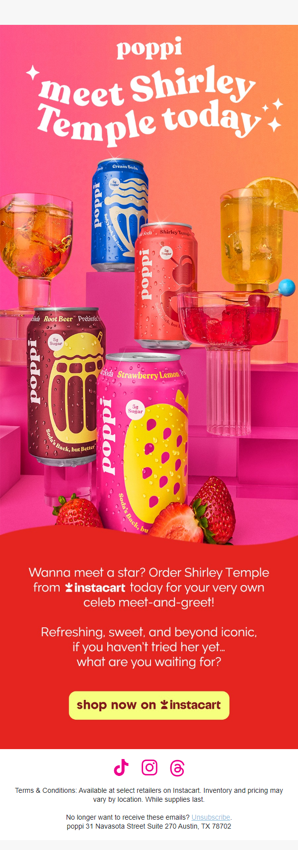 Newsletter preview: get 🍒 Shirley Temple 🍒 on Instacart!