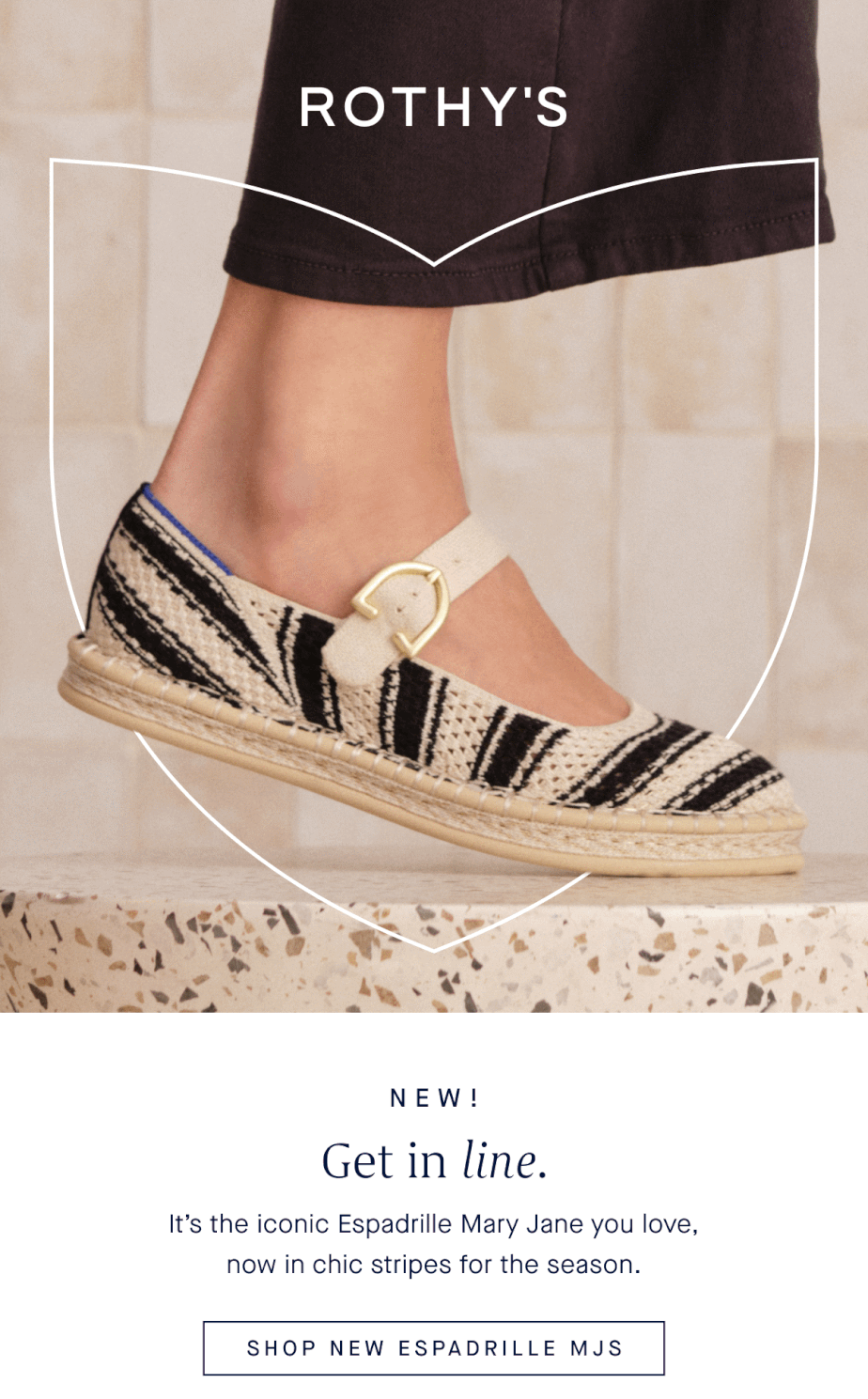 New! Striped Espadrille Mary Jane