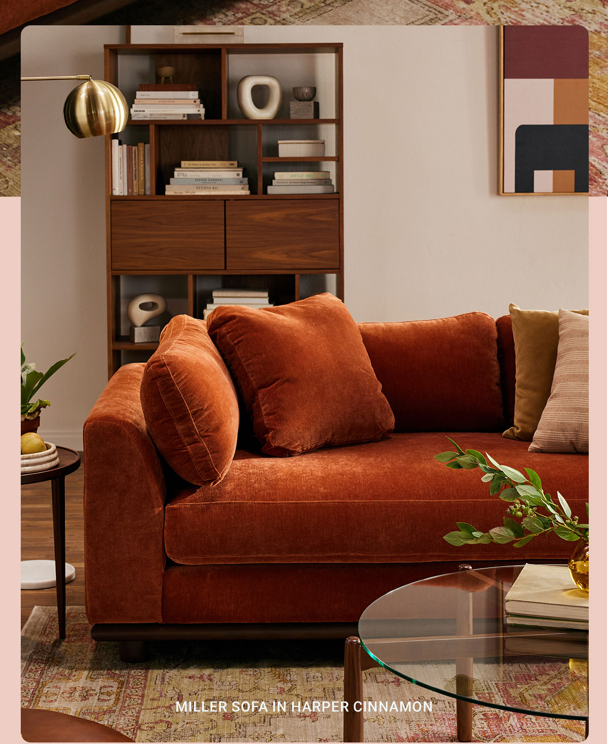 MILLER SOFA IN HARPER CINNAMONA