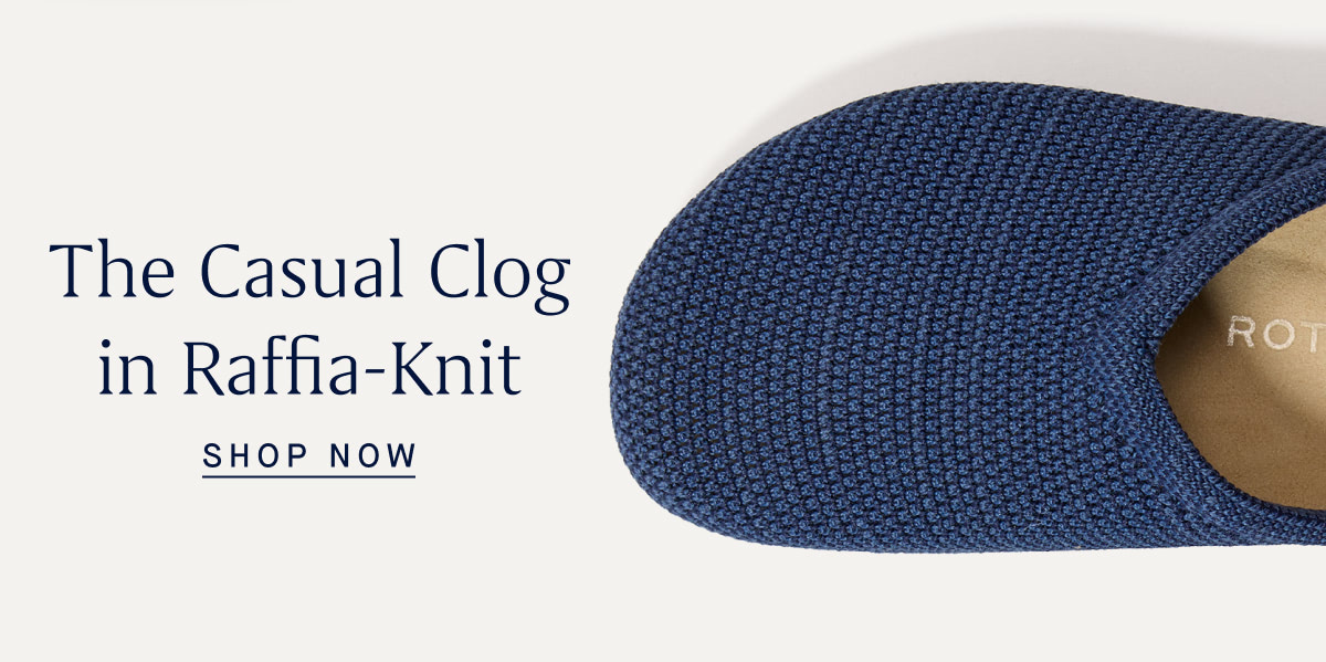 The Casual Clog in Raffia-Knit SHOP NOW
