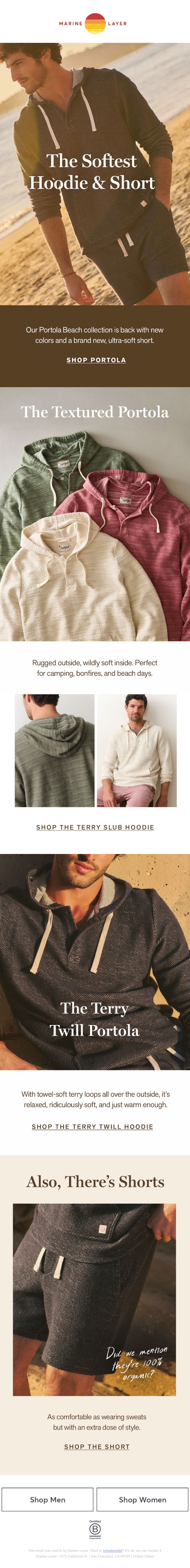 Newsletter preview: Guys, the Portola Hoodie is BACK