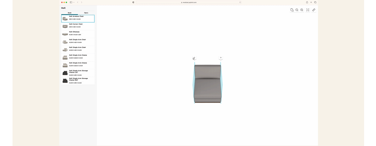 Modular sofa builder