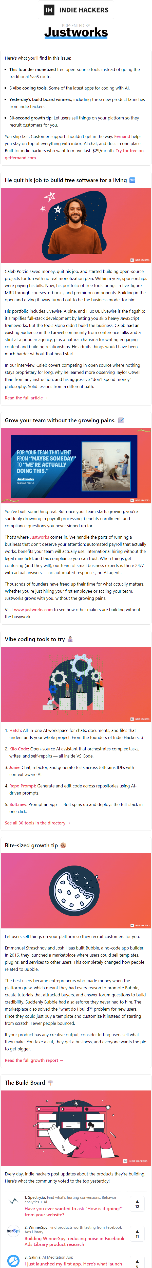 Newsletter preview: 🗞️ What's New: Quitting to build portfolio of tools, solo founder crisis, users who recruit users