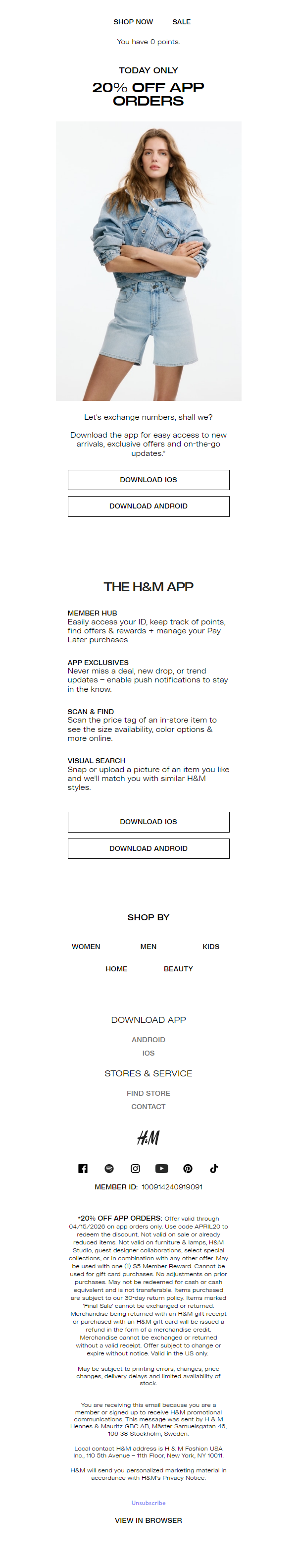 Newsletter preview: Today only: 20% off in the app