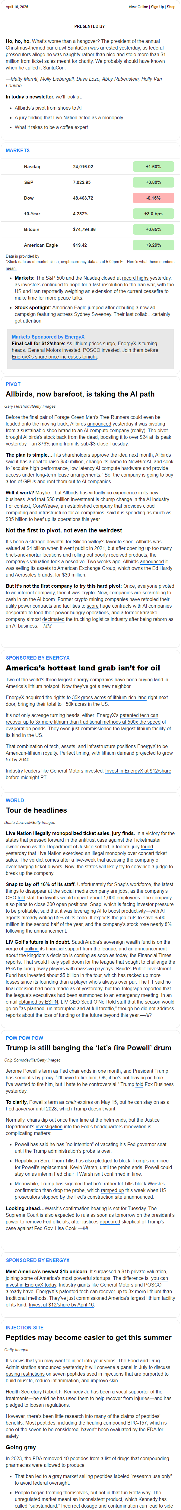 Newsletter preview: ☕️ Pivot!