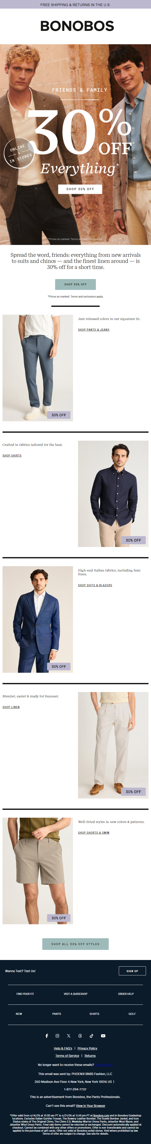 Newsletter preview: Launched: 30% Off Everything