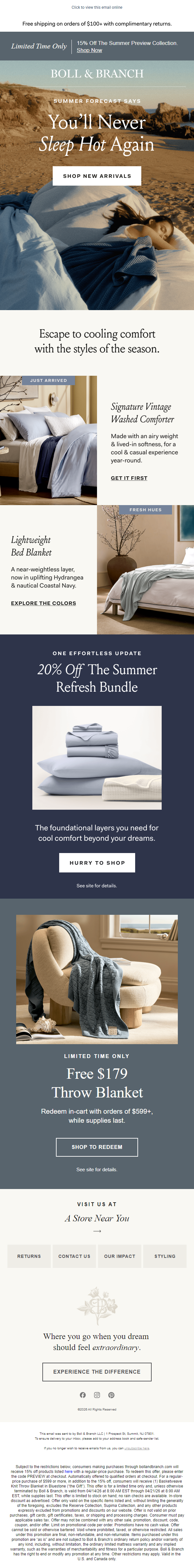 Newsletter preview: 15% Off New Styles | All made for cooler sleep