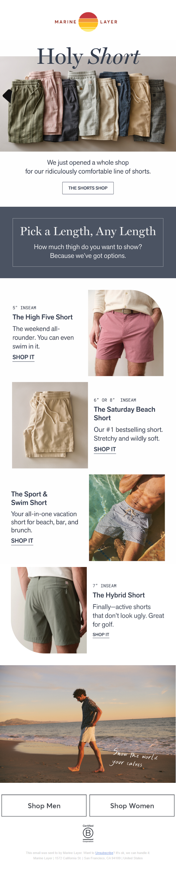 Newsletter preview: Our New 24/7 Shorts Shop