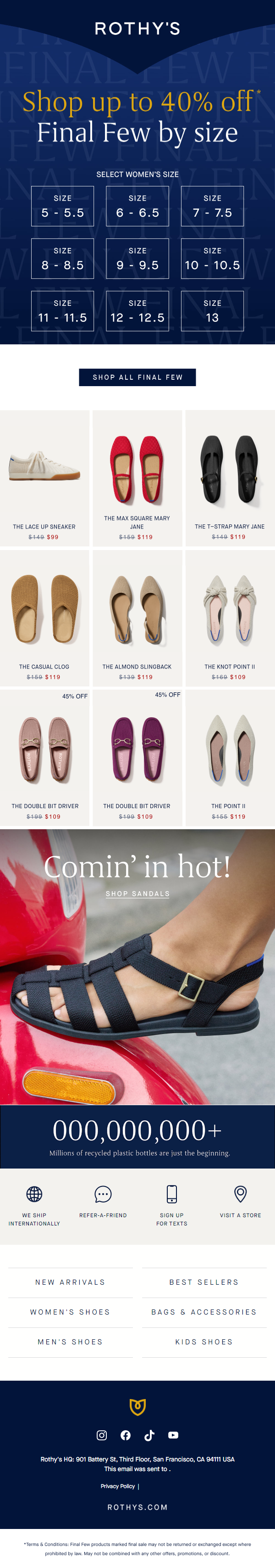 Newsletter preview: Your size? Up to 40% off. Go!