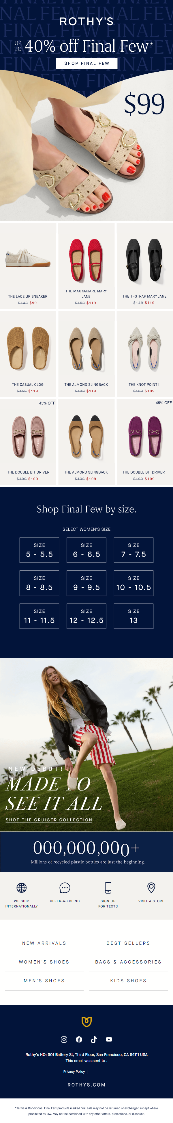 Newsletter preview: Best-selling Buckle Slide $99 in Final Few!