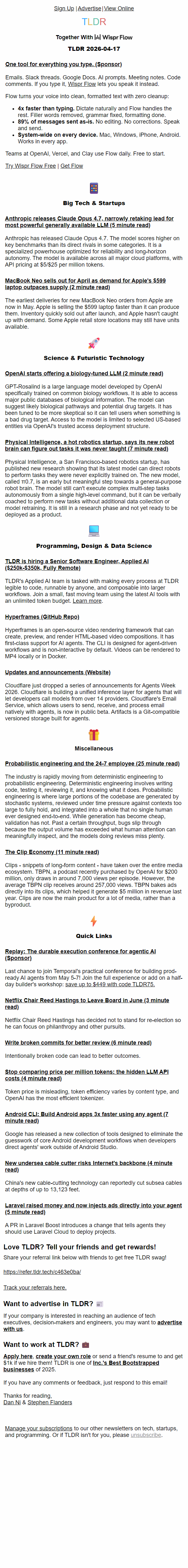 Newsletter preview: Opus 4.7 🤖, the clip economy 📱, Cloudflare Agents Week 🧑‍💻 