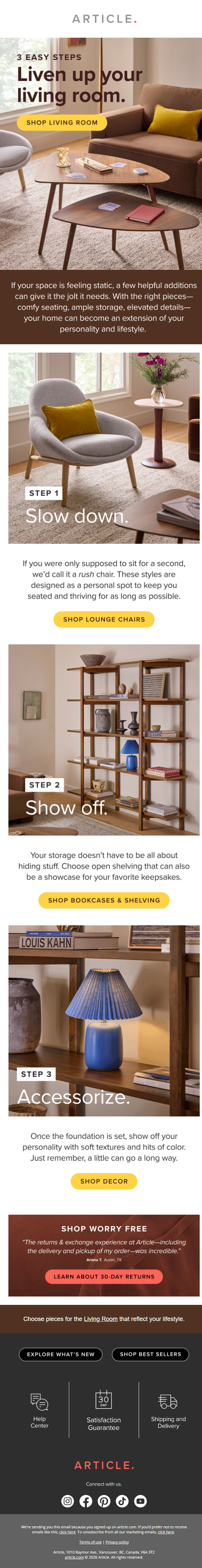 Newsletter preview: Give your living room a refresh