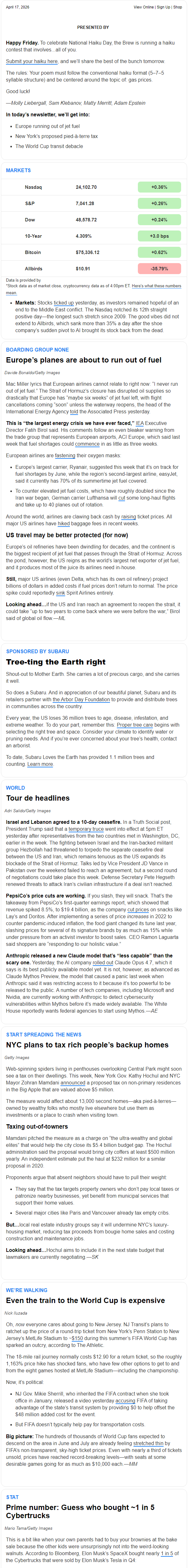 Newsletter preview: ☕ Out of fuel