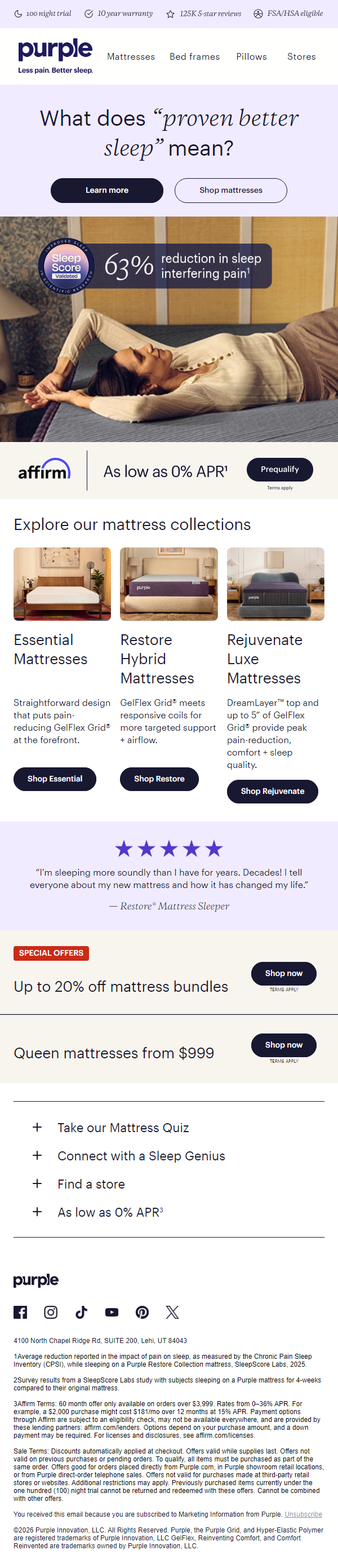 Newsletter preview: Better sleep starting at $999