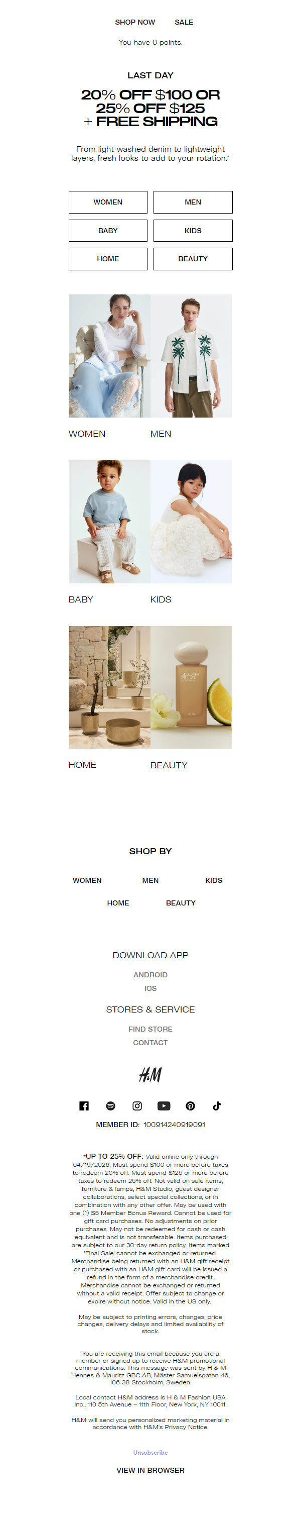 Newsletter preview: 25% off or 20% off ends today