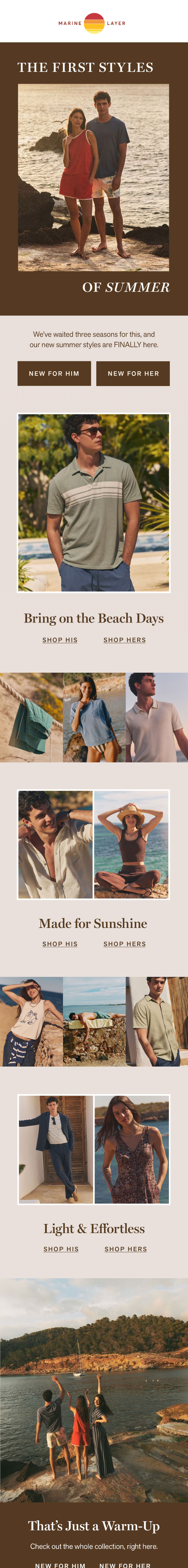 Newsletter preview: Brand New Styles for Summer (!)
