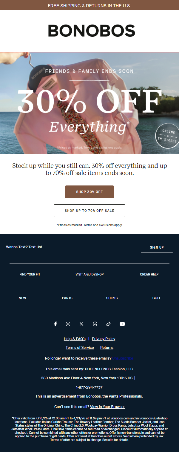 Newsletter preview: Sale Ends SOON: 30% Off Everything