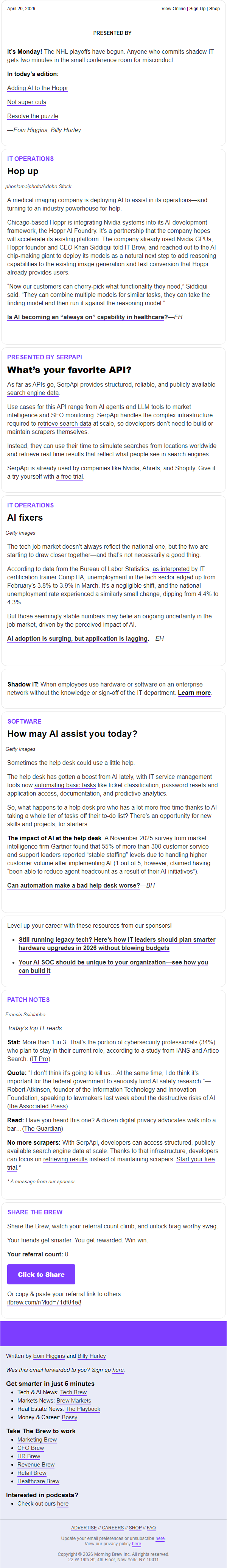 Newsletter preview: ☕️ Healthcare embraces bigger AI ideas